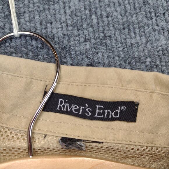 Rivers End DOW Agroscience Button Down Long Sleeve Shirt SZ XL Tan Pockets - Picture 14 of 14